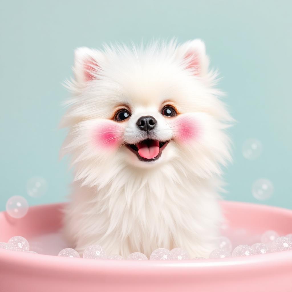 Pet feliz no banho na Lubepet